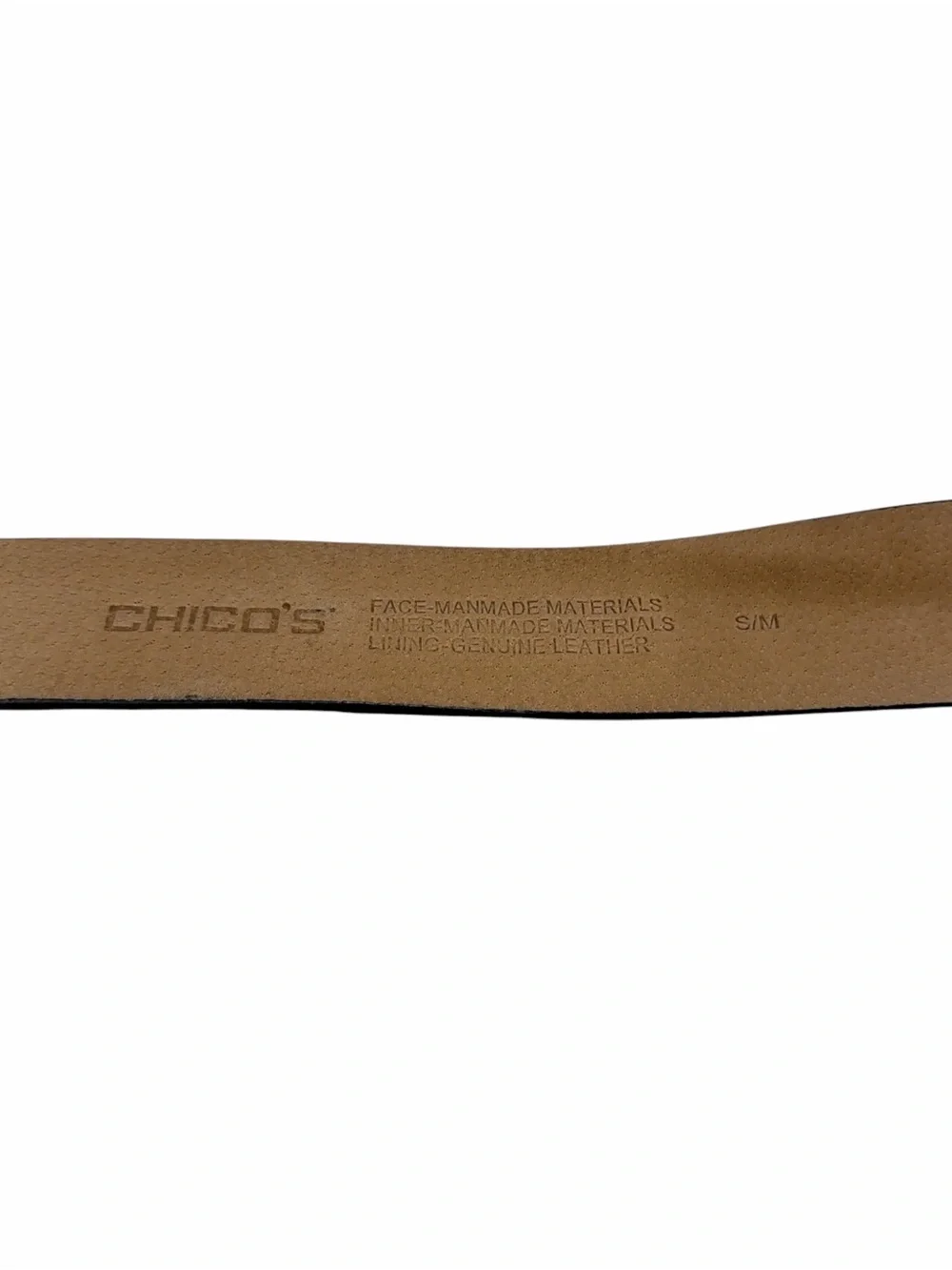 Chico's Black Rhinestone Double Circle Buckle Belt S/M Faux Leather
